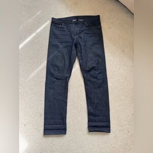 Uniqlo Dark Blue Slim Straight Selvedge Jeans
